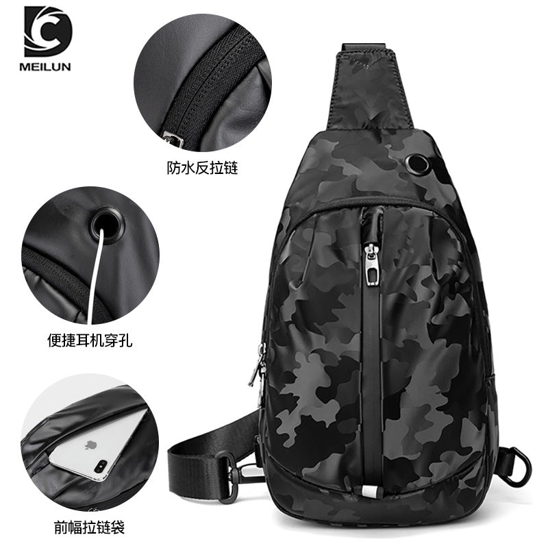 Factory direct sales of new men's satchel waterproof Oxford cloth shoulder bag trendy brand men's breast bag distribution fashion messenger bag women