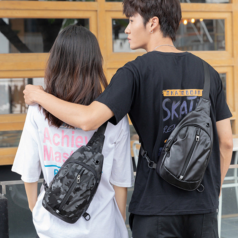 Factory direct sales of new men's satchel waterproof Oxford cloth shoulder bag trendy brand men's breast bag distribution fashion messenger bag women