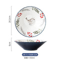Retro japanese style hat ramen instant noodle bowl salad bowl ceramic tableware for home large soup bowl underglaze color trumpet bowl