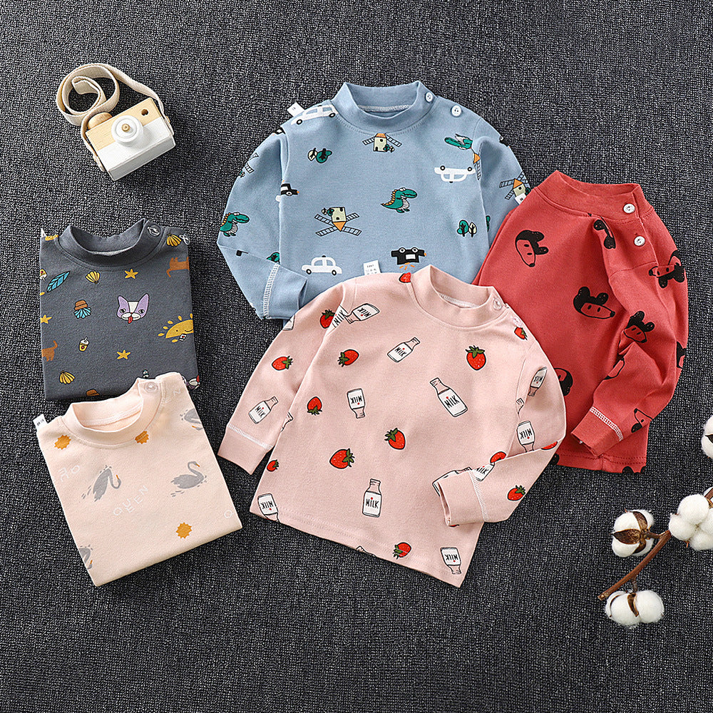 Dropshipping children's spring/autumn long-sleeve t-shirt, baby pure cotton undershirt, korean style infant top for boys and girls