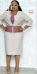 sourcing:  african plus size women's two-piece set - plaid blazer & round neck pencil skirt, office lady commute dress