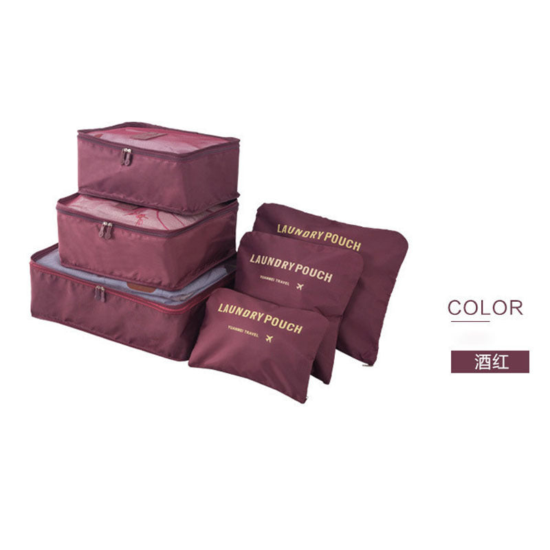 Spot wholesale six-piece set storage bag clothes storage bag travel supplies underwear bra finishing bag travel set