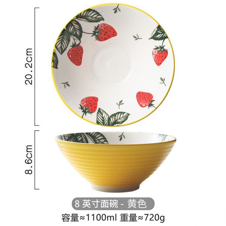 Retro japanese style hat ramen instant noodle bowl salad bowl ceramic tableware for home large soup bowl underglaze color trumpet bowl