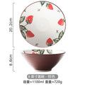 Retro japanese style hat ramen instant noodle bowl salad bowl ceramic tableware for home large soup bowl underglaze color trumpet bowl