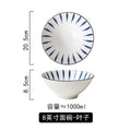 Hand-painted leaf ramen bowl