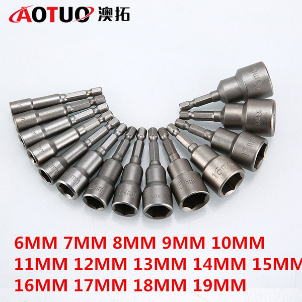 Magnetic sleeve manufacturer electric drill accessories, charging drill air batch sleeve hexagonal sleeve, hexagonal sleeve 6-piece set