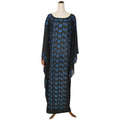 african plus size women's round neck dress heavy industry hot diamond bat sleeve loose long robe