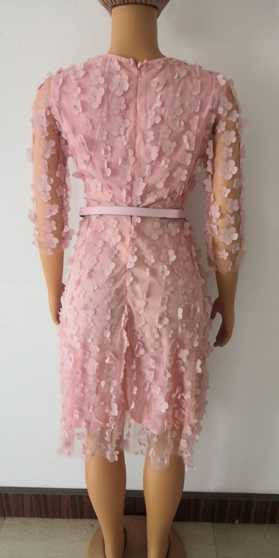 supply of african women's clothing cut out stereo flowers multi-color work clothing dress banquet dress fake two-piece dress