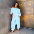 A6361: hot-selling women's fashion jumpsuit for cross-border e-commerce – european & american style,  trend, casual solid color, loose fit, drop shoulder