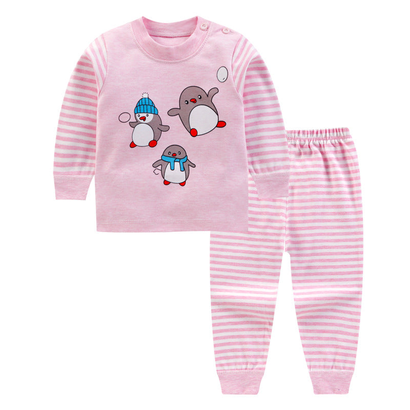 Spring & fall style infant children's clothing kidsintimatessuit baby pure cotton autumn clothes and long trousers for boys and girls colorful cotton home clothes