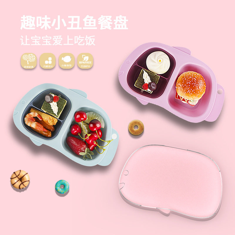 Cute and fun detachable children's dinnerware set - cartoon portable storage feeding plate - kids' divided plate wholesale