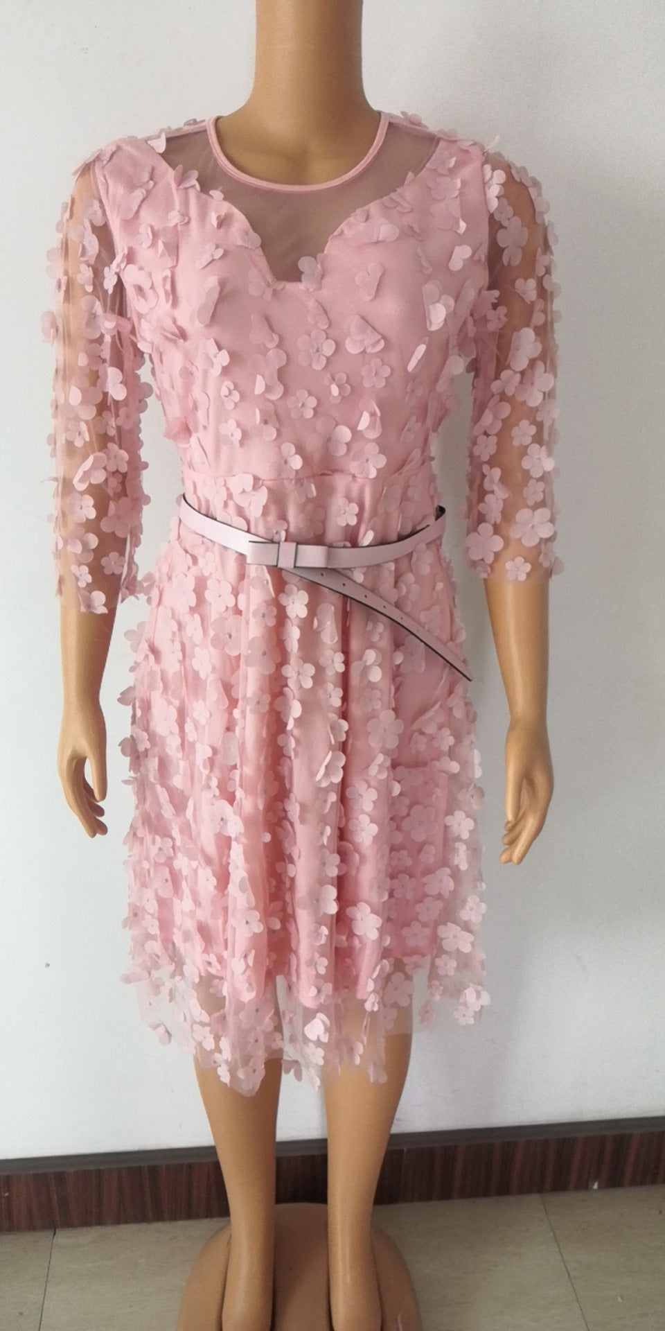 supply of african women's clothing cut out stereo flowers multi-color work clothing dress banquet dress fake two-piece dress
