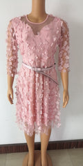 supply of african women's clothing cut out stereo flowers multi-color work clothing dress banquet dress fake two-piece dress