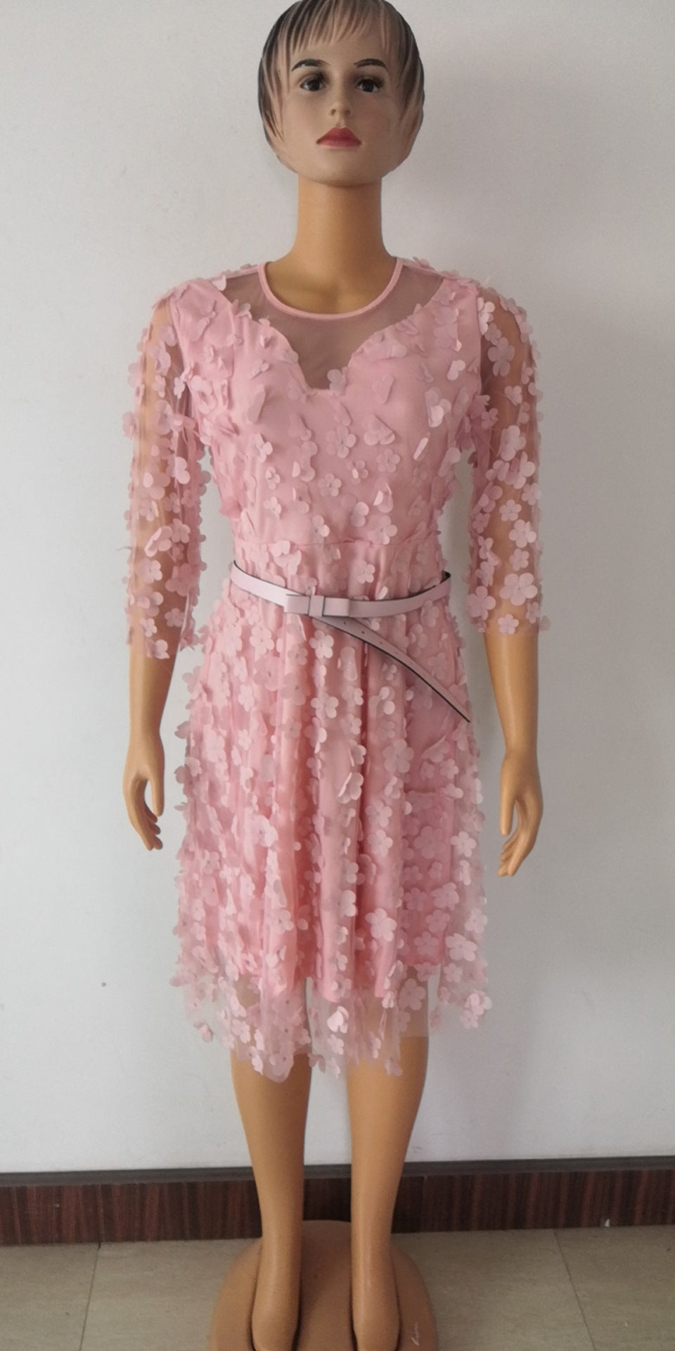 supply of african women's clothing cut out stereo flowers multi-color work clothing dress banquet dress fake two-piece dress