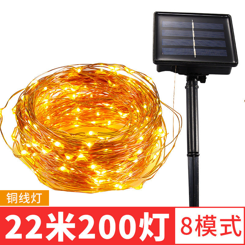 Manufacturers  special solar copper wire light string outdoor lighting waterproof courtyard landscape festival decoration light string