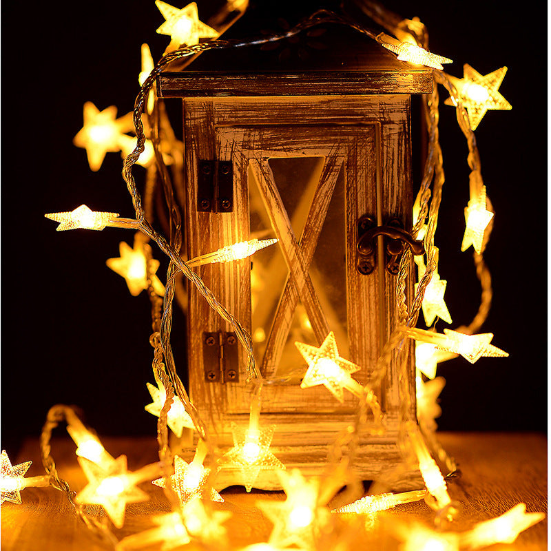 Manufacturer wholesale star light string led battery box gypsy star small lights, Christmas pentagram lights holiday light string