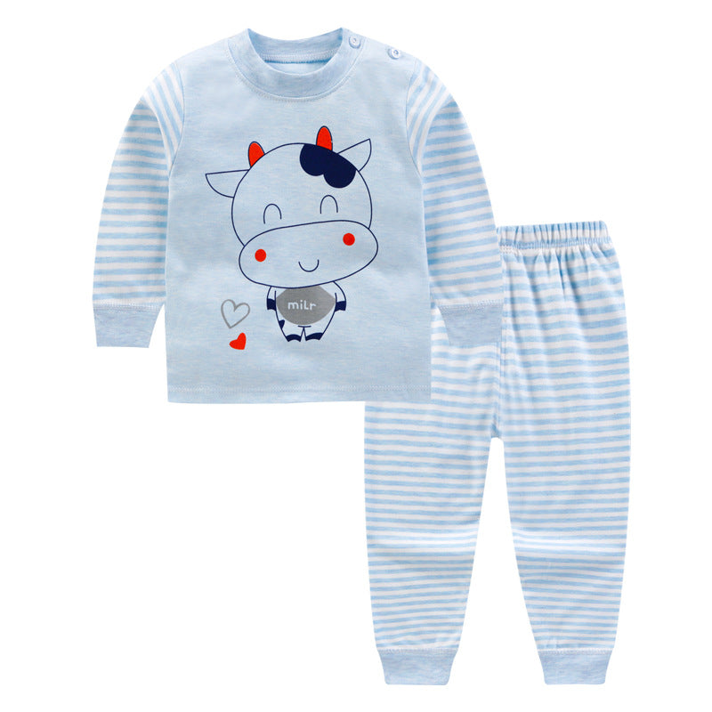 Spring & fall style infant children's clothing kidsintimatessuit baby pure cotton autumn clothes and long trousers for boys and girls colorful cotton home clothes