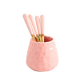 Nordic creative fruit fork spoon ceramic storage jar set - premium stainless steel fruit forks & home mooncake cutlery
