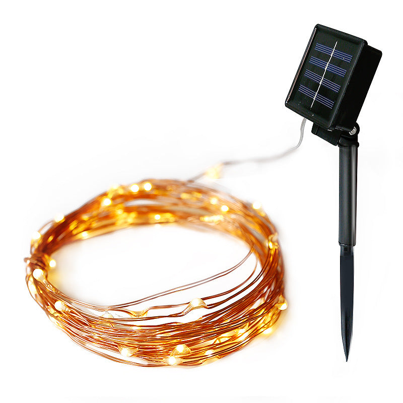 Manufacturers  special solar copper wire light string outdoor lighting waterproof courtyard landscape festival decoration light string