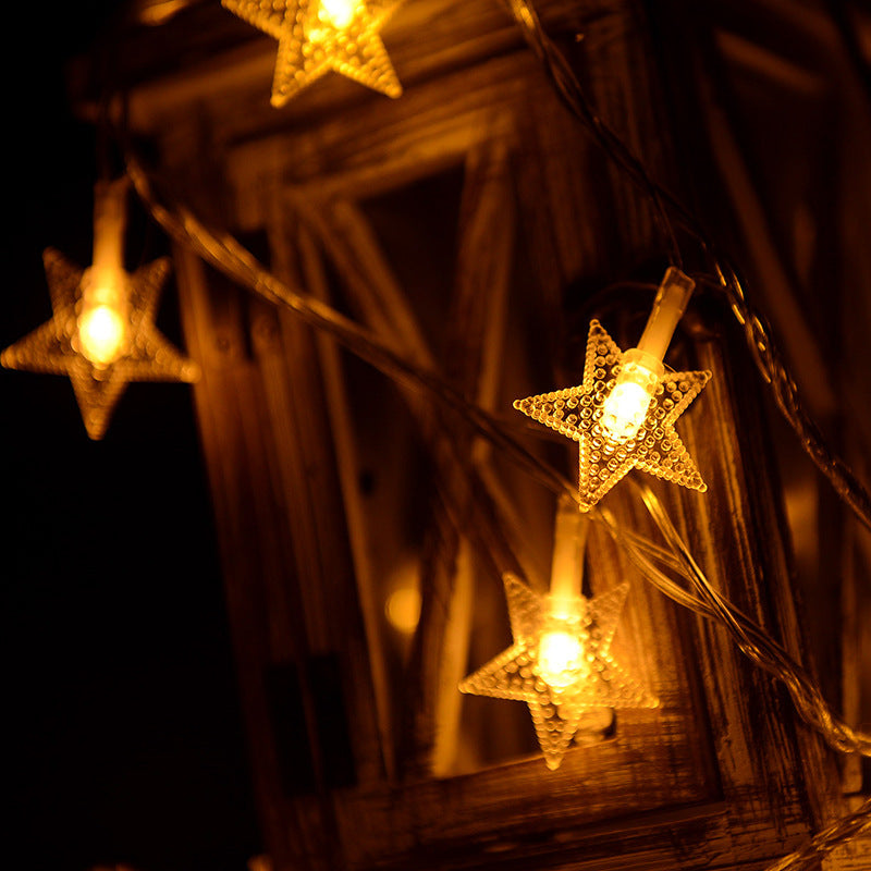 Manufacturer wholesale star light string led battery box gypsy star small lights, Christmas pentagram lights holiday light string