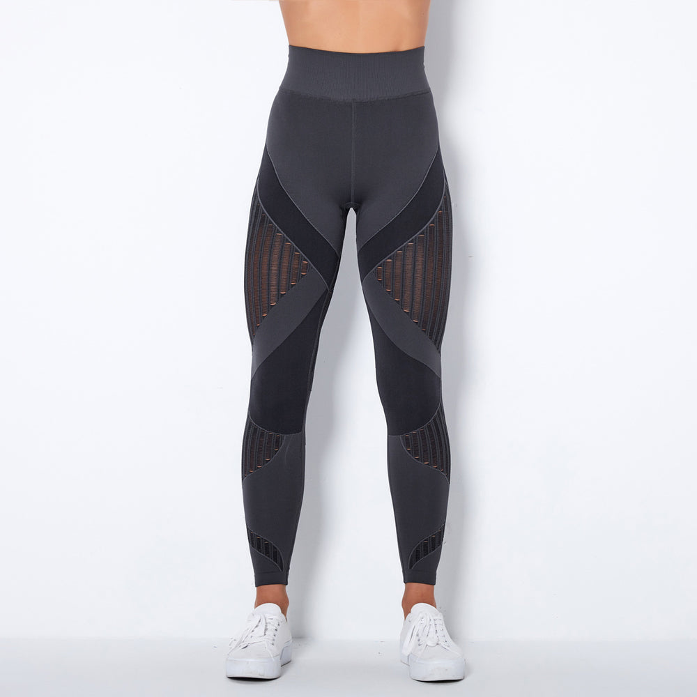 In stock! fashion cross-border seamless knittingsexystripes moisture-wicking yoga pants sports running fitness pants for women