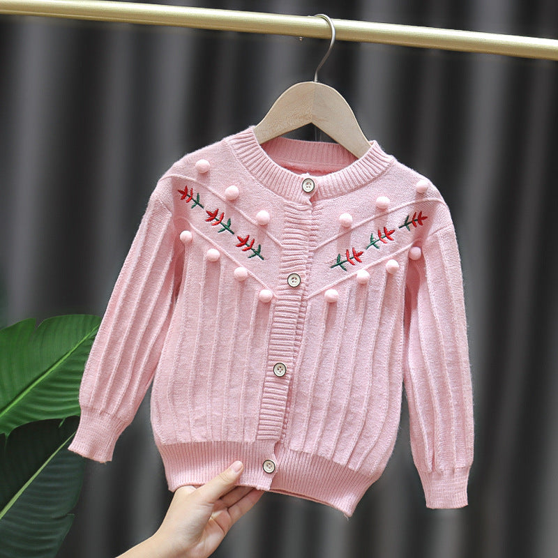 Girls' trendy outfit set: 2020 new style baby girl knitted cardigan and tulle skirt princess two-piece set