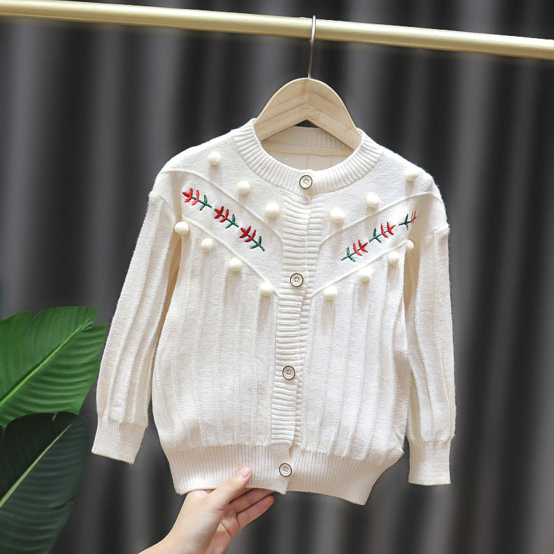 Girls' trendy outfit set: 2020 new style baby girl knitted cardigan and tulle skirt princess two-piece set