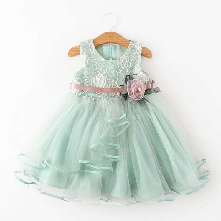 Girls' summer  korean style children's dress - sleeveless lace patchwork dress