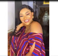 new plus size african women's vertical striped v-neck sexy loose fit cuffed sleeve tie-up  dress
