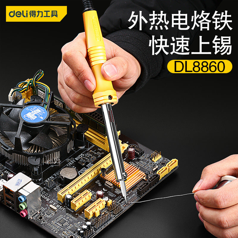 Deli Electric Soldering Iron Household Set Constant Temperature Adjustable Temperature Welding Pen Electric Loco Iron Soldering Gun Repair Tin Welding Tool