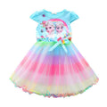 Girls' summer dress  new style chic children's short-sleeve elsa princess dress
