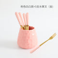 Nordic creative fruit fork spoon ceramic storage jar set - premium stainless steel fruit forks & home mooncake cutlery