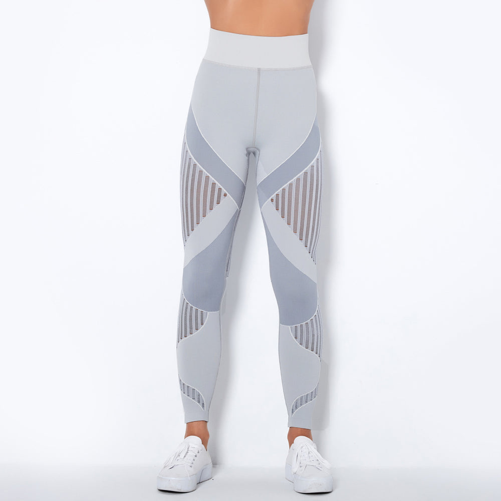 In stock! fashion cross-border seamless knittingsexystripes moisture-wicking yoga pants sports running fitness pants for women