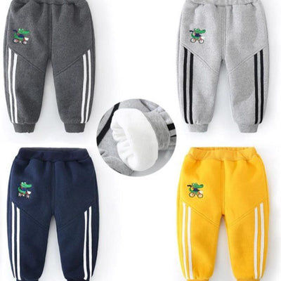 Boys' pants - new autumn/winter styles: stylish, thickened sweatpants for babies and kids, fleece-lined, anti-pilling