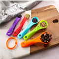 Factory direct stock: rainbow plastic measuring spoons - 5-piece set, seasoning spoons, baking tools