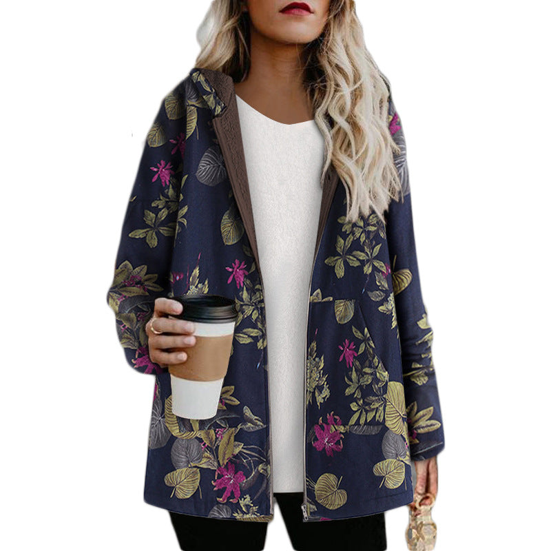 Ebay  best selling cotton clothes women's hooded outwearstuffedsweatshirt cross-border fashion printing tops women's clothing