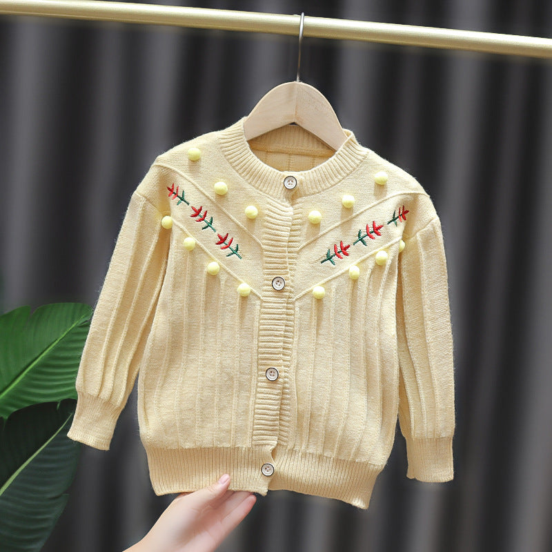 Girls' trendy outfit set: 2020 new style baby girl knitted cardigan and tulle skirt princess two-piece set