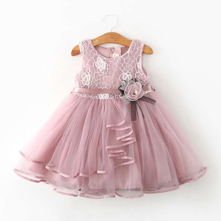 Girls' summer  korean style children's dress - sleeveless lace patchwork dress