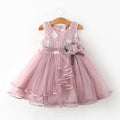 Girls' summer  korean style children's dress - sleeveless lace patchwork dress