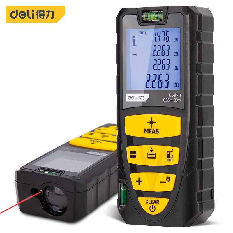 Deli Handheld Laser Rangefinder High Precision Ruler Measuring House Instrument Electronic Ruler Infrared Area Volume Meter