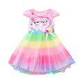 Girls' summer dress  new style chic children's short-sleeve elsa princess dress