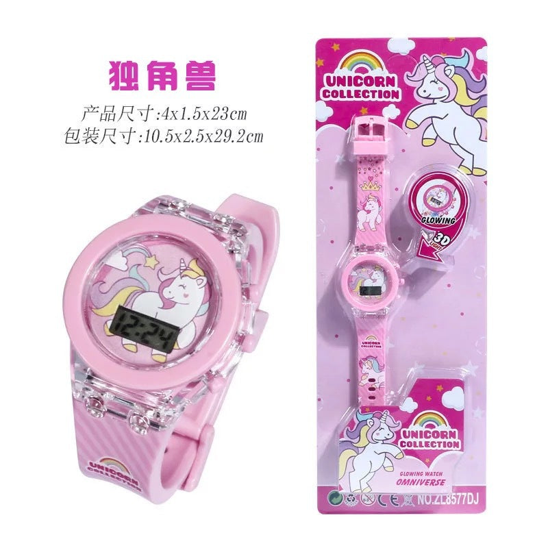Hot-selling children's cartoon watches for export: cute light-up baby toy watches for girls and boys - exquisite electronic watches