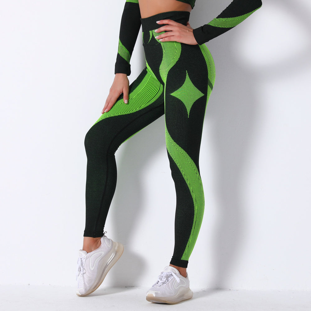 Clearance: european and american influencer-approved seamless knit sexy striped breathable moisture-wicking yoga pants for running, sports, and fitness