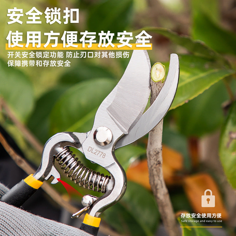 Deli garden pruning fruit tree picking fruit pruning scissors labor-saving pruning horticulture green plants flower pruning fruit tree branches large scissors