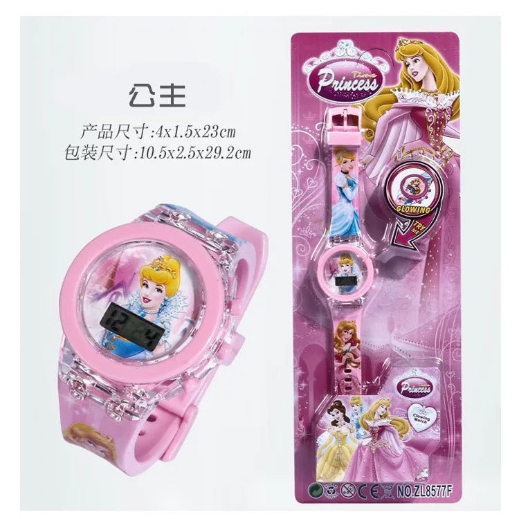 Hot-selling children's cartoon watches for export: cute light-up baby toy watches for girls and boys - exquisite electronic watches