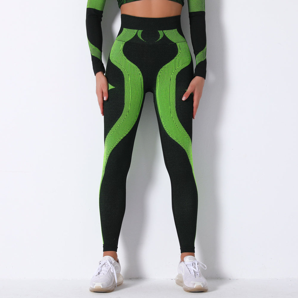 Amazon fashionhigh waist butt lift stretch tight yoga pants seamless knittingstripes peach butt lift yoga pants