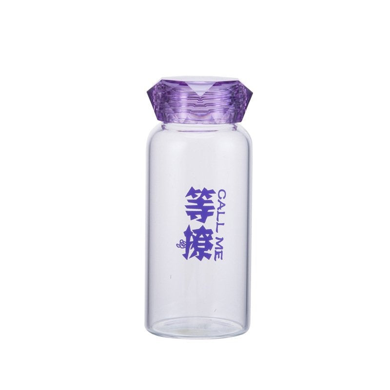 Diamond cup iridescent glass water cup creative popular round gift cup logo printing advertising cup cold drink customization