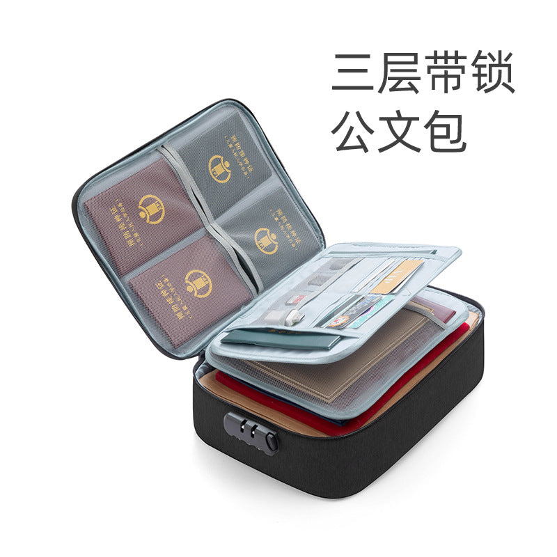 Invit.l Document Storage Bag Household Multi-layer Large Capacity Multifunctional Certificate Document Passport Card Bag Organizing Box