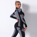 Clearance: european and american influencer-approved seamless knit sexy striped quick-dry yoga top - long sleeve activewear for running and fitness