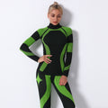 Clearance: european and american influencer-approved seamless knit sexy striped quick-dry yoga top - long sleeve activewear for running and fitness